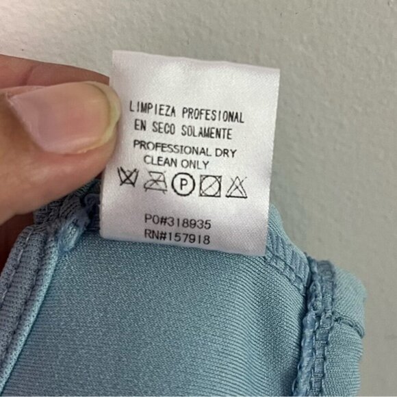 Fashion Nova Light Blue Sleeveless Bodysuit & Ruched Pants Set - Size S - Picture 10 of 14